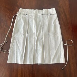 Les Copains Pleated light stone color tie-waist cotton skirt size IT 40 (US 4)